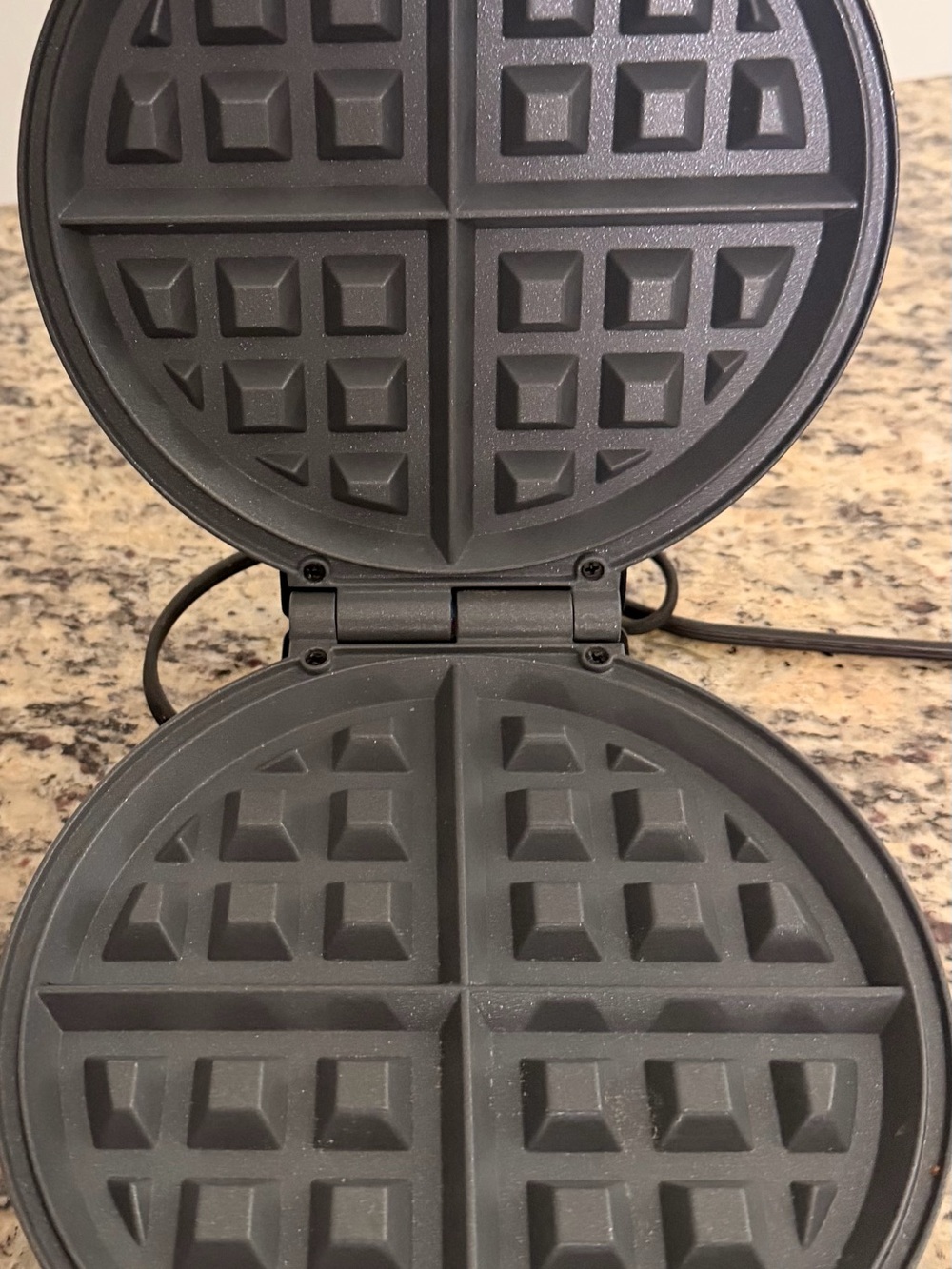 Oster Black Round 4-Section Nonstick Waffle Maker